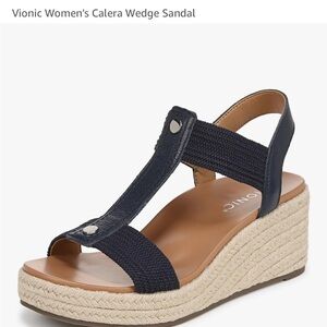 Vionic Blue Espadrilles with Stylish Platform Sole nearly new with box